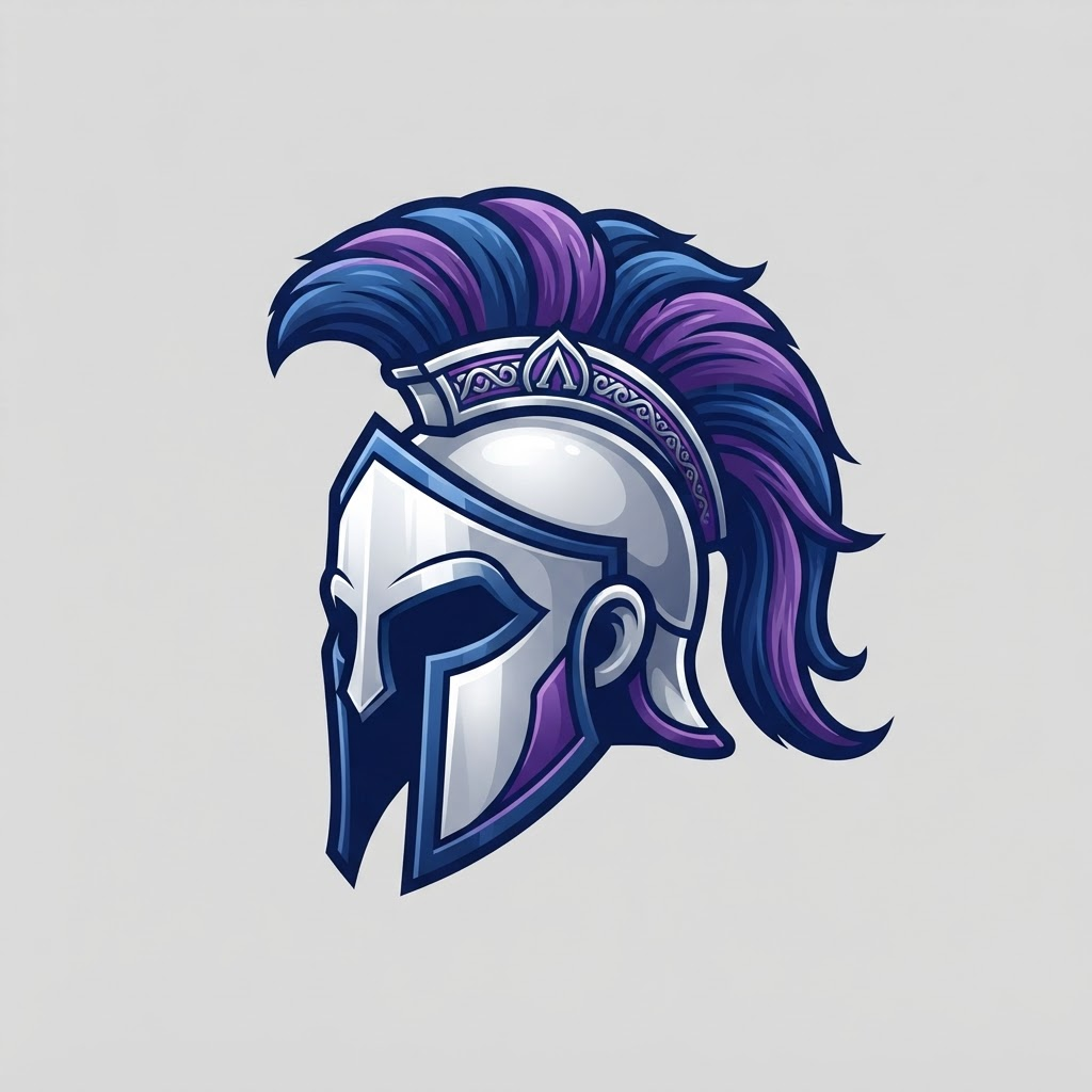 Cartoon Spartan helmet mascot